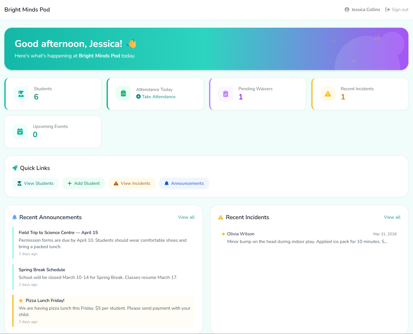 MicroCampus Dashboard